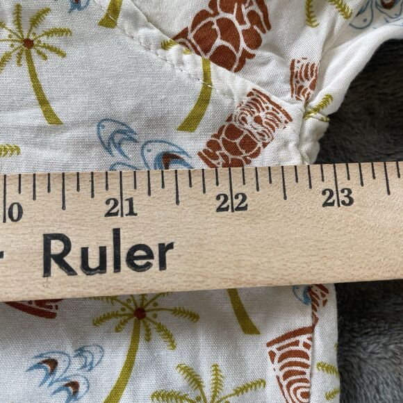 Atomic Tiki Hawaiian Shirt Mens XL Cream Tiki Palm Retro AOP Loop Collar Camp - Picture 9 of 10